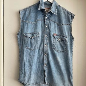 Vintage Denim Motor Button Down Tank